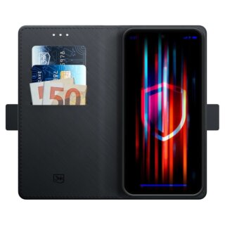 3mk Wallet Samsung Galaxy S25 kinyitható bőr tok - fekete