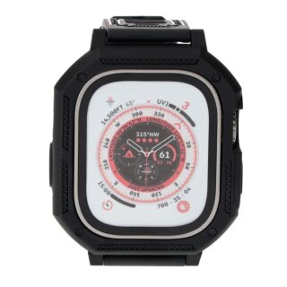 Bizon Action Pro Apple Watch Ultra 49mm szilikon tok + szíj - fekete