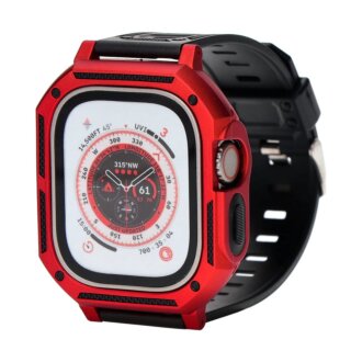 Bizon Action Pro Apple Watch Ultra 49mm szilikon tok + szíj - piros