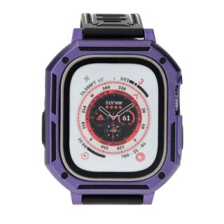 Bizon Action Pro Apple Watch Ultra 49mm szilikon tok + szíj - lila