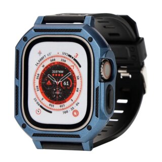 Bizon Action Pro Apple Watch Ultra 49mm szilikon tok + szíj - kék