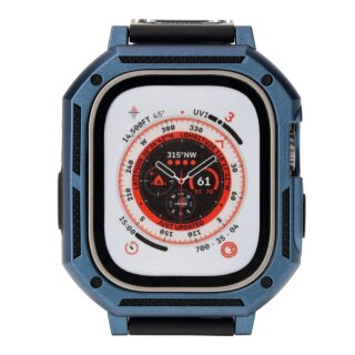 Bizon Action Pro Apple Watch Ultra 49mm szilikon tok + szíj - kék