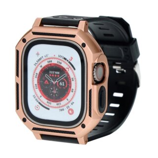 Bizon Action Pro Apple Watch Ultra 49mm szilikon tok + szíj - arany