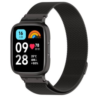 Bizon Action Pro Xiaomi Redmi Watch 3 Active szilikon tok + szíj - fekete