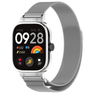 Bizon Action Pro Xiaomi Redmi Watch 4 szilikon tok + szíj - ezüst