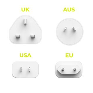 Mobile Origin MO14 Travel hálózati töltő adapter utazáshoz (USB-C, USB-C) EU / USA / UK / AUS 30W - fehér