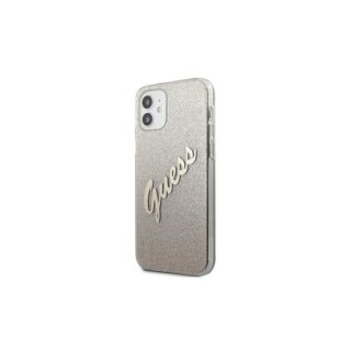 Guess Glitter Gradient Script iPhone 12 mini szilikon tok - arany