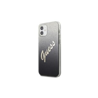 Guess Glitter Gradient Script iPhone 12 mini szilikon tok - fekete