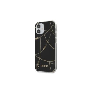 Guess Gold Chain Collection iPhone 12 mini szilikon tok - fekete