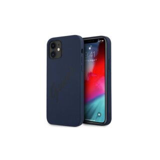 Guess Metal Script Vintage iPhone 12 mini szilikon tok - kék