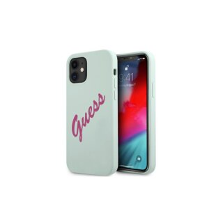 Guess Metal Silicone Vintage iPhone 12 mini szilikon tok - kék