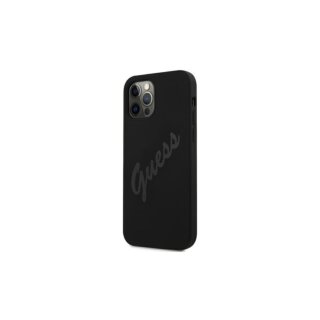 Guess Script Vintage iPhone 12 Pro Max szilikon tok - fekete