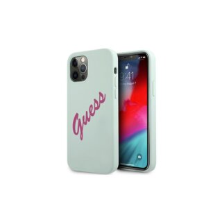 Guess Silicone Vintage iPhone 12/12 Pro szilikon tok - kék