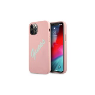 Guess Silicone Vintage iPhone 12/12 Pro szilikon tok - zöld/rózsaszín