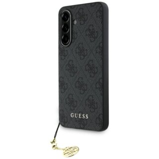 Guess 4G Charms Samsung Galaxy A56 bőr hátlap tok + charm - fekete