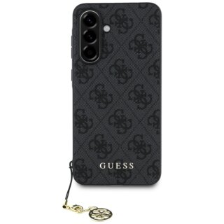 Guess 4G Charms Samsung Galaxy A56 bőr hátlap tok + charm - fekete