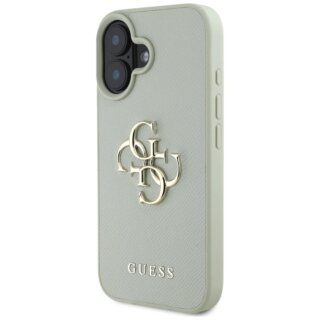 Guess Grained Big 4G Logo Small Classic Logo iPhone 16 bőr hátlap tok - zöld