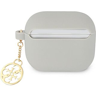 Guess Charm 4G GUA3LSC4EG Apple AirPods 3 szilikon tok + medál - fehér