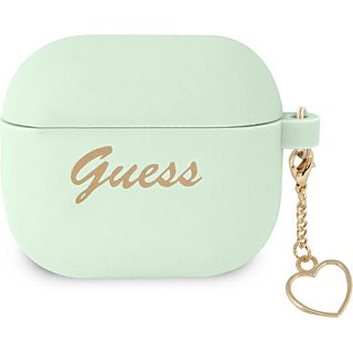 Guess Charm Heart GUA3LSCHSN Apple AirPods 3 szilikon tok + medál - zöld