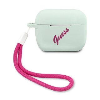Guess Vintage GUACA2LSVSBF Apple AirPods Pro 1 szilikon tok + csuklópánt - kék