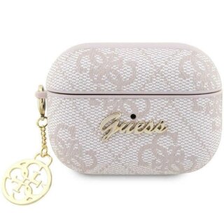 Guess Charm 4G GUAP2G4GSMP Apple AirPods Pro 2 bőr tok + medál - rózsaszín