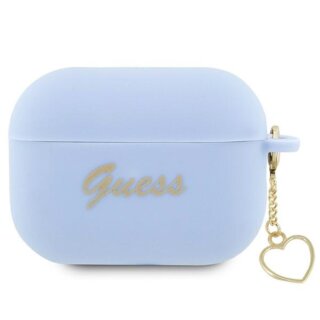 Guess Charm Heart GUAP2LSCHSB Apple AirPods Pro 2 szilikon tok + medál - kék