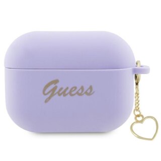 Guess Charm Heart GUAP2LSCHSU Apple AirPods Pro 2 szilikon tok + medál - lila