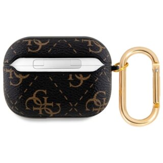 Guess GUAP2PG4GPK Apple AirPods Pro 2 bőr tok + karabíner - fekete