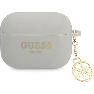 Guess Charm 4G GUAPLSC4EG Apple AirPods Pro 1 szilikon tok + medál - szürke