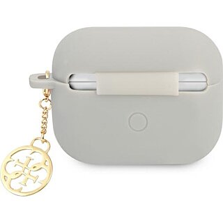 Guess Charm 4G GUAPLSC4EG Apple AirPods Pro 1 szilikon tok + medál - szürke