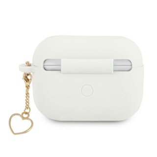 Guess Charm Heart GUAPLSCHSH Apple AirPods Pro 1 szilikon tok + medál - fehér