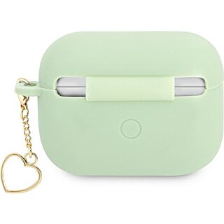 Guess Charm Heart GUAPLSCHSN Apple AirPods Pro 1 szilikon tok + medál - zöld