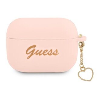 Guess Charm Heart GUAPLSCHSP Apple AirPods Pro 1 szilikon tok + medál - rózsaszín