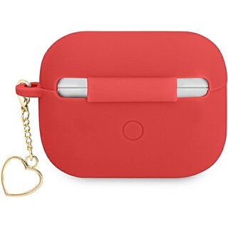 Guess Charm Heart GUAPLSCHSR Apple AirPods 3 szilikon tok + medál - piros