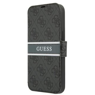 Guess 4G Stripe GUBKP13S4GDGR iPhone 13 mini kinyitható bőr tok - szürke