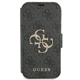 Guess GUBKP13X4GMGGR iPhone 13 Pro Max kinyitható bőr tok - szürke