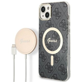 Guess GUBPP14SH4EACSK MagSafe iPhone 14 kemény hátlap tok + MagSafe töltő - fekete