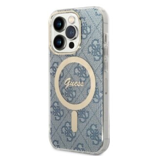 Guess GUBPP14XH4EACSB MagSafe iPhone 14 Pro Max kemény hátlap tok + MagSafe töltő - kék