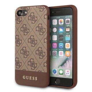 Guess 4G Stripe GUHCI8G4GLBR iPhone SE (2022/2020) / 8 / 7 bőr hátlap tok - barna
