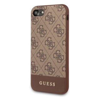Guess 4G Stripe GUHCI8G4GLBR iPhone SE (2022/2020) / 8 / 7 bőr hátlap tok - barna