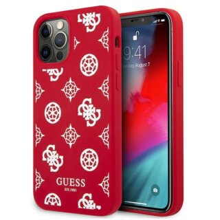 Guess Peony GUHCP12LLSPEWRE iPhone 12 Pro Max szilikon hátlap tok - piros