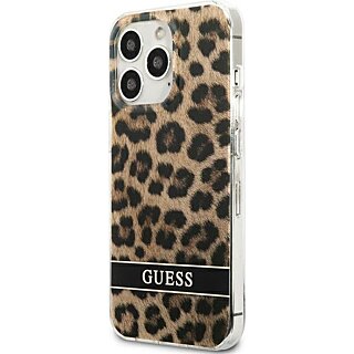 Guess GUHCP13LHSLEOW iPhone 13 Pro kemény hátlap tok - barna/leopárd mintás