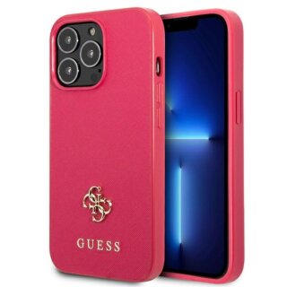 Guess Saffiano 4G GUHCP13LPS4MF iPhone 13 Pro bőr hátlap tok - rózsaszín