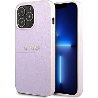 Guess Saffiano GUHCP13LPSASBPU iPhone 13 Pro bőr hátlap tok - rózsaszín