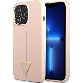 Guess Triangle GUHCP13LSLTGP iPhone 13 Pro szilikon hátlap tok - rózsaszín
