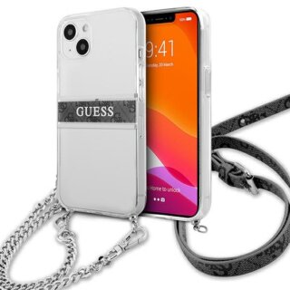 Guess GUHCP13SKC4GBSI iPhone 13 mini kemény hátlap tok + nyakpánt - átlátszó