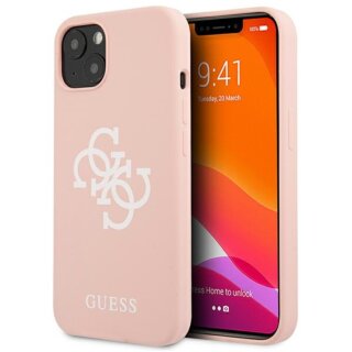 Guess GUHCP13SLS4GWPI iPhone 13 mini szilikon hátlap tok - rózsaszín