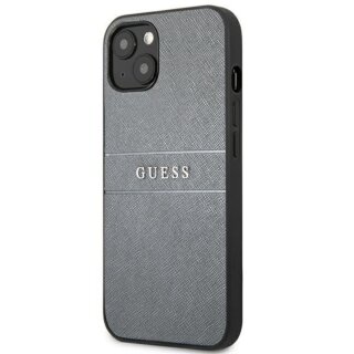 Guess Saffiano Strap GUHCP13SPSASBGR iPhone 13 mini bőr hátlap tok - szürke