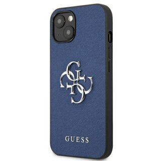 Guess Saffiano 4G GUHCP13SSA4GSBL iPhone 13 mini bőr hátlap tok - kék
