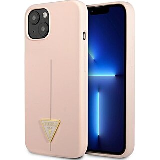 Guess Triangle GUHCP13SSLTGP iPhone 13 mini szilikon hátlap tok - rózsaszín